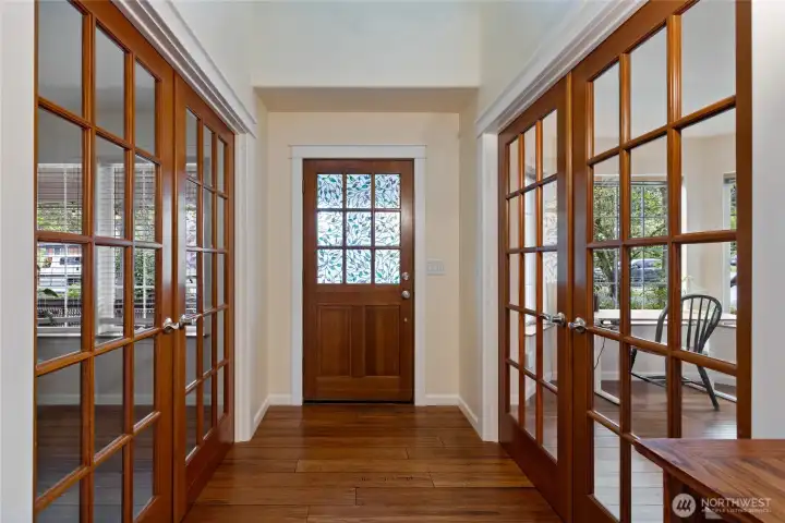 A stunning entrance provides multiple options as you enter the home.