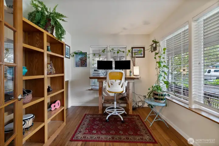 Overlook the front garden while working from home!