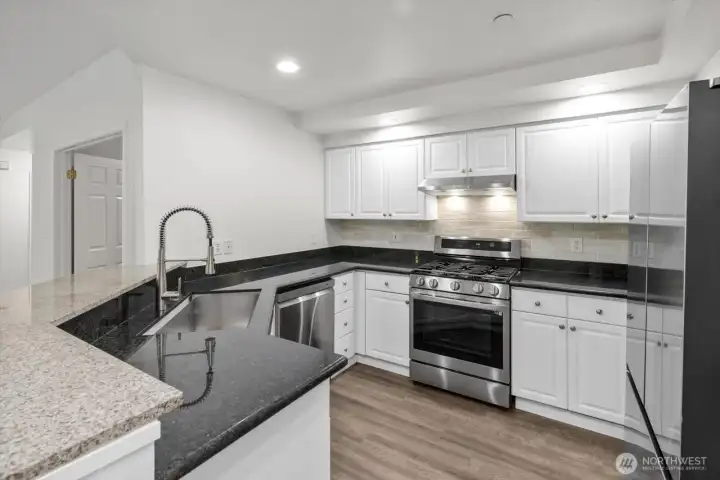 Kitchen with upgraded counter