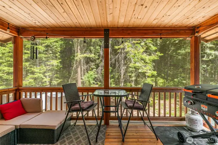 Apartment -private deck that backs up to the forest