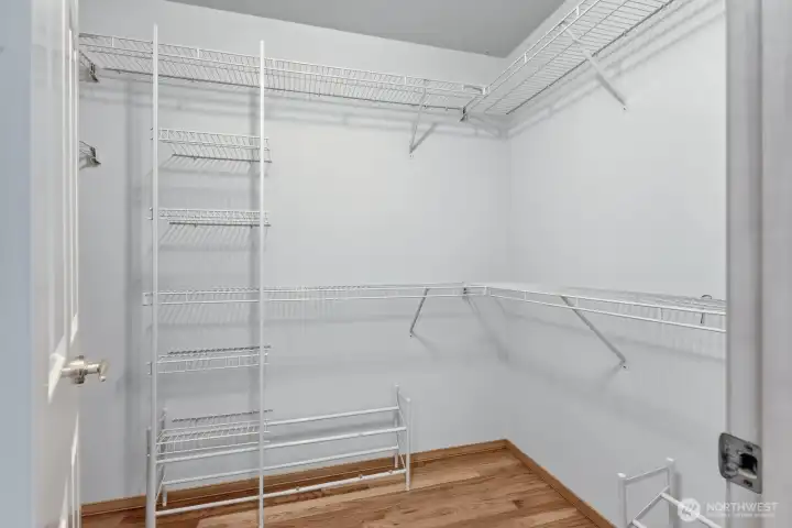 Thoughtfully designed with generous storage and organization, the spacious walk-in closet provides plenty of room for clothing, shoes, and accessories while keeping everything within easy reach. Thoughtfully designed with generous storage and organization, the spacious walk-in closet provides plenty of room for clothing, shoes, and accessories while keeping everything within easy reach.