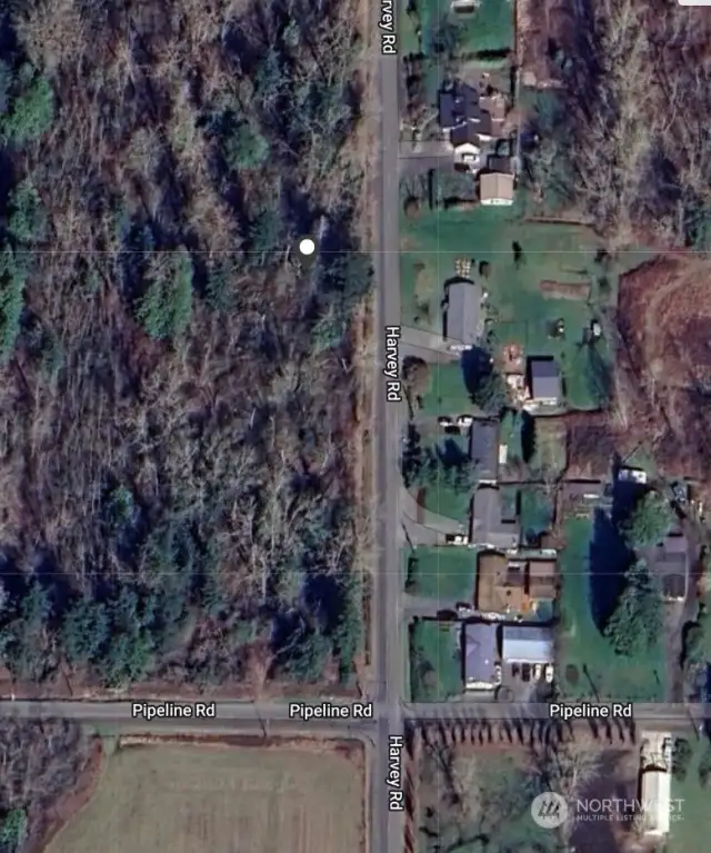 Aerial view of property location across from 9528 Harvey Road