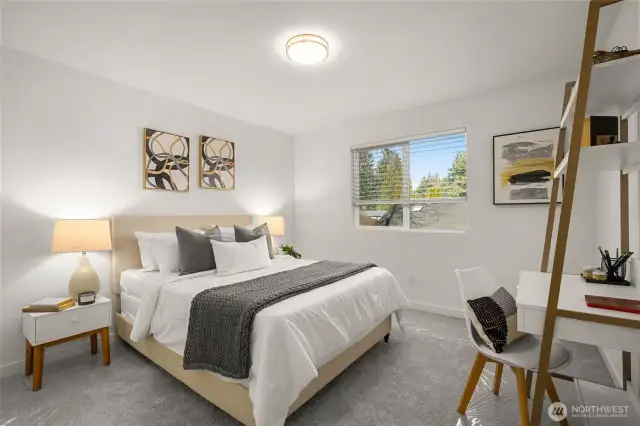 Wake up to natural light pouring through the windows and end the day in the perfect cozy retreat. Whether it’s a guest room, home office, or your haven, this space is ready for your touch.