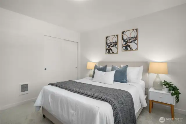 A peaceful and inviting bedroom designed for relaxation. A fresh start every morning and a restful night every evening!