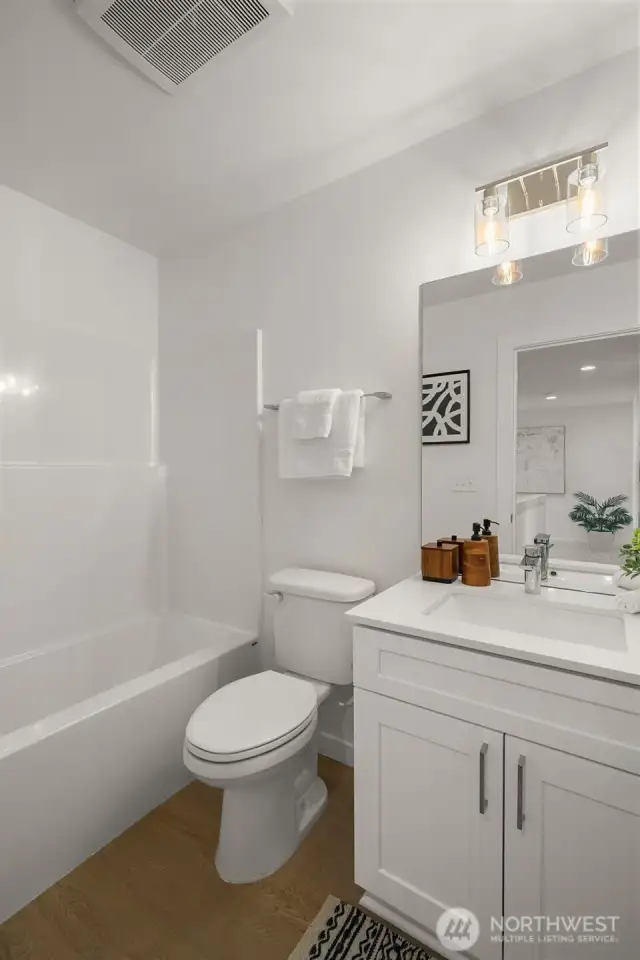 A bathroom that checks all the boxes—sleek, stylish, and super functional!