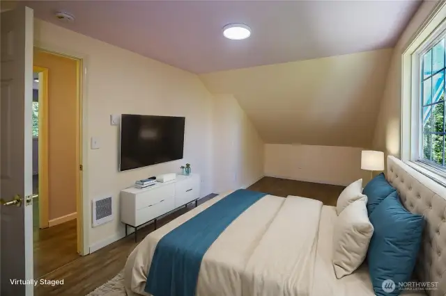 Upstairs Bedroom with Large Closet - Virtually Staged Photo