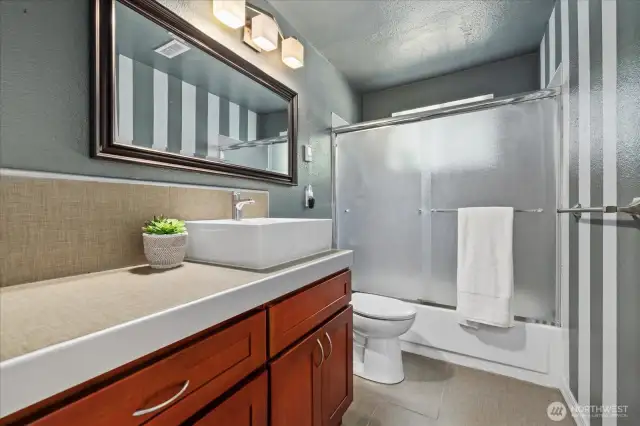Downstairs Bathroom. It has heated floors!