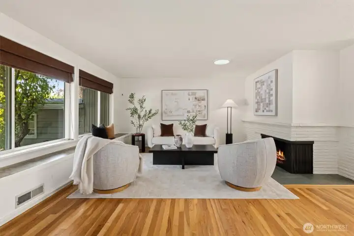 Living Area With Fireplace