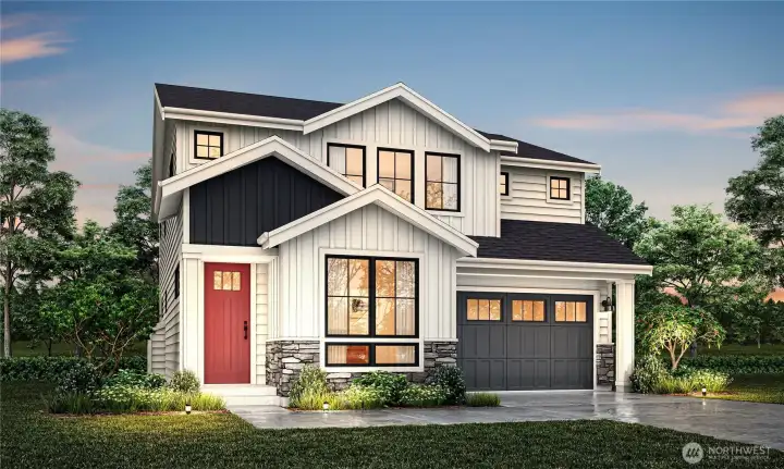 Plan 2368 Elevation A. Rendering may not be exact.