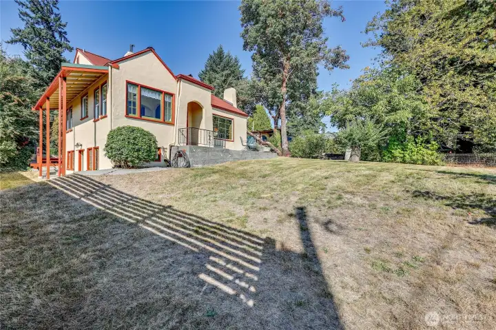 Facing east this side of the home has the Mount Rainier and territorial views.