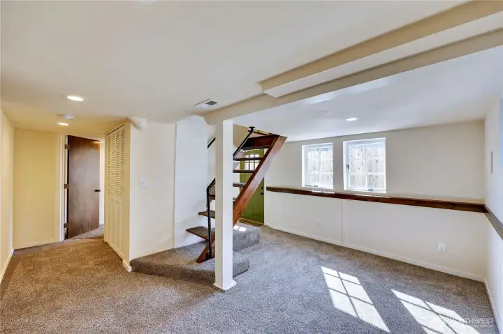 Fully finished living area in the daylight basement.
