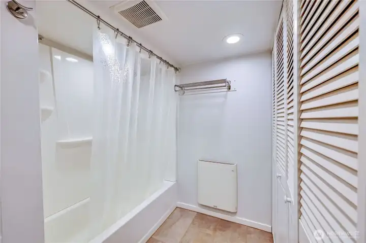 One full bathroom downstairs.