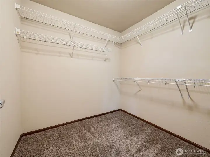 walk-in closet from the primary bath