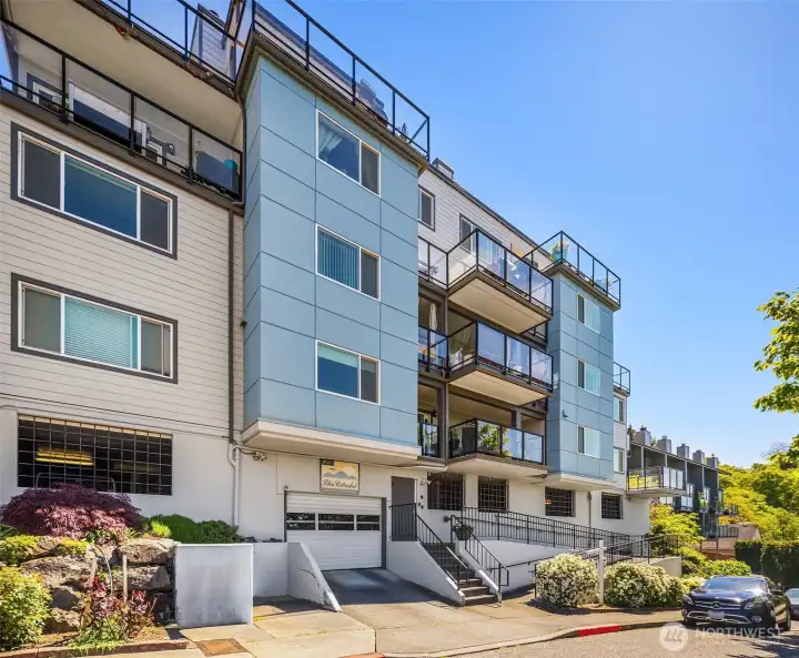 Unit features two secure parking spots and two oversized storage units.  Self managed and very well run