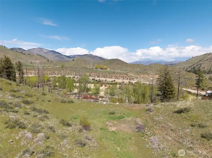 Overlooking Libby Crk and its lush landsacape.