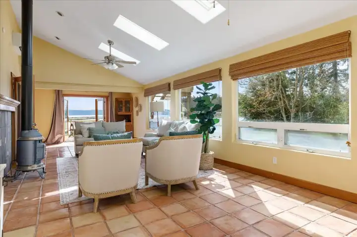 Sun room/family room also has direct access to the view deck