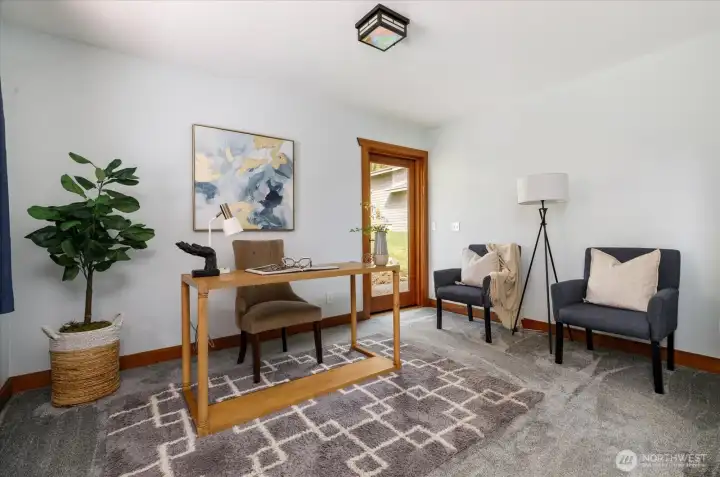 Office/den has access to patio area.