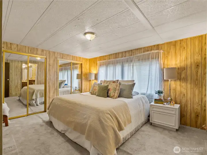 The large primary suite has two great closets.