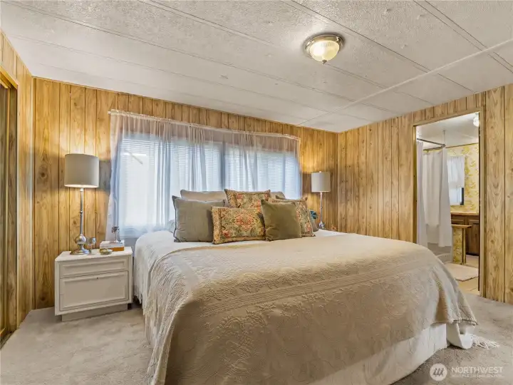 The primary suite has it's own on suite