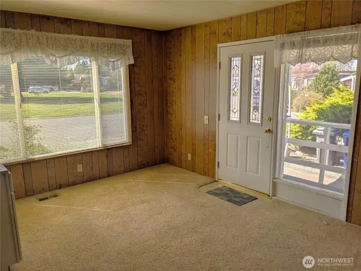 The living room/den inside the Southern entry and just outside Bedroom #2.
