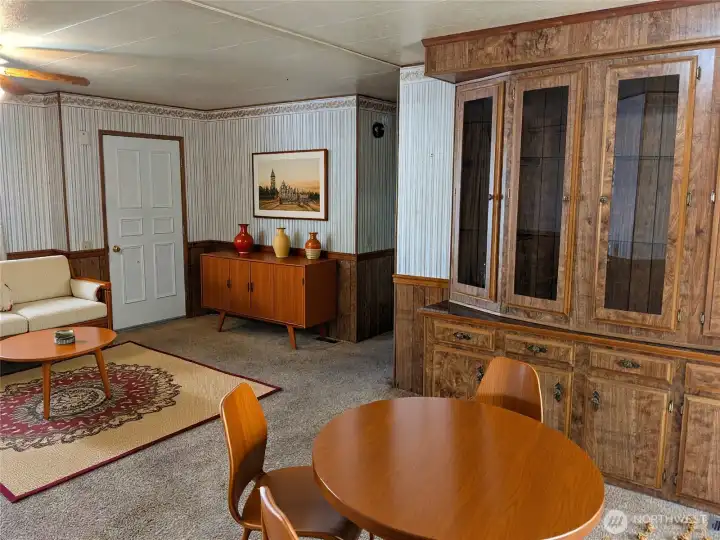 Virtually Staged Living Room and Ding Area