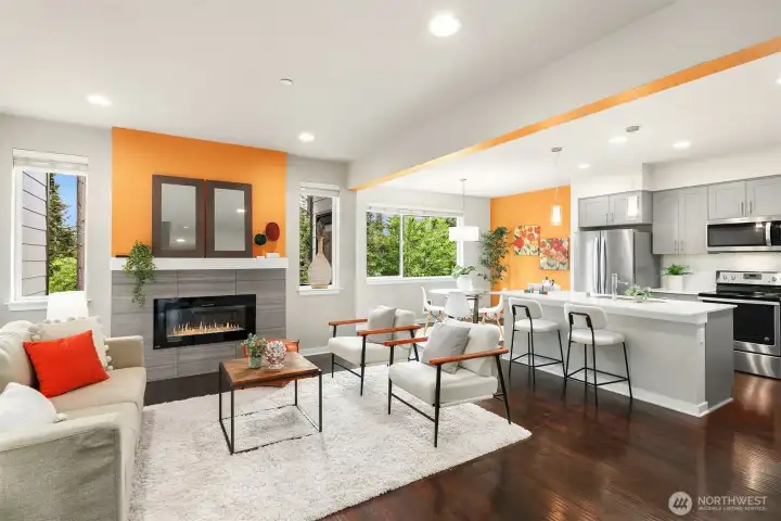 Light fille open main floor is spacious and inviting