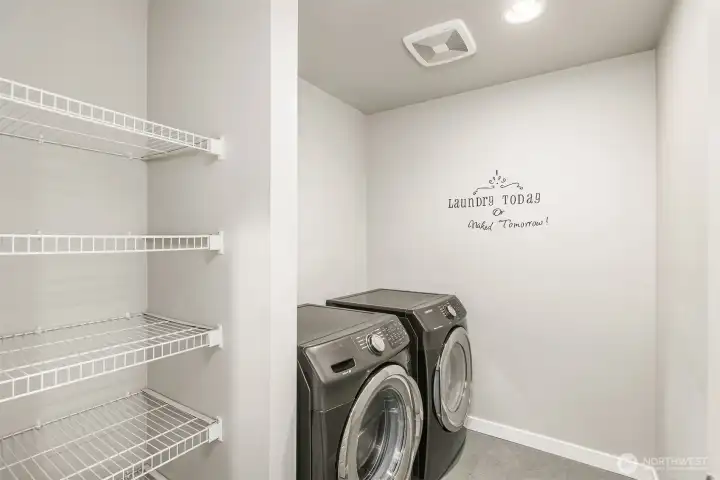Upper floor laundry room