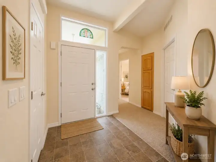Bright welcoming entry Bright welcoming entry