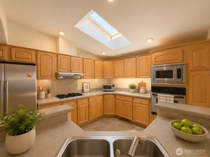 Large kitchen with plenty of counter space Large kitchen with plenty of counter space