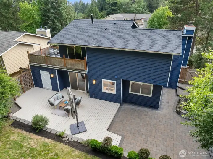 Newer roof, beautiful back yard deck and stone patio. Newer roof, beautiful back yard deck and stone patio.