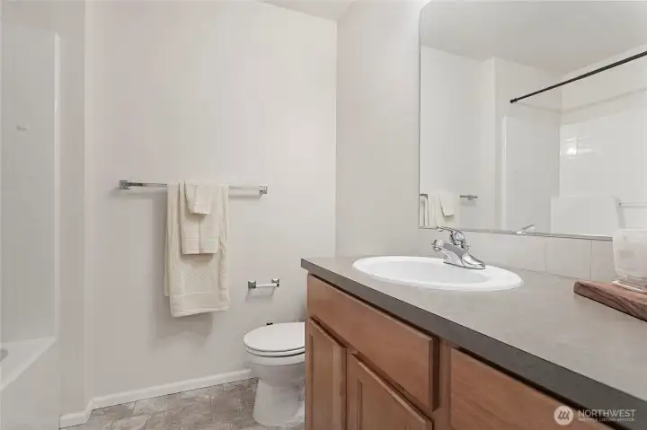 Full Bath and Shower located upstairs shared with second and third bedrooms. Full Bath and Shower located upstairs shared with second and third bedrooms.