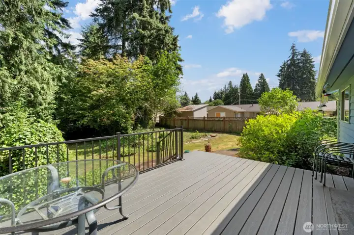 Large fully fenced backyard Large fully fenced backyard