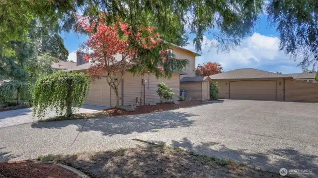 The detached garage is fully accessible from the street and backyard.