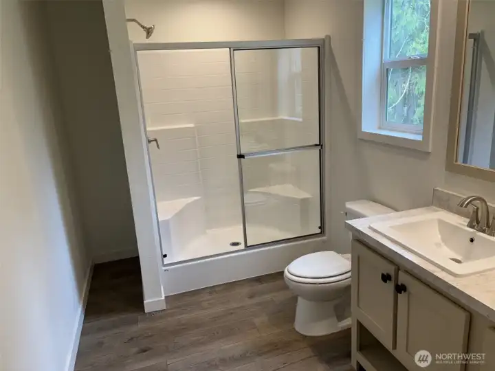 Main Bathroom with double sinks.