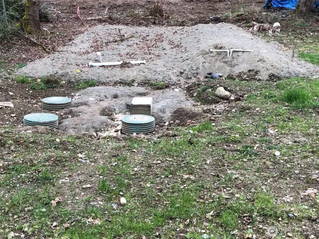 Septic system being installed.