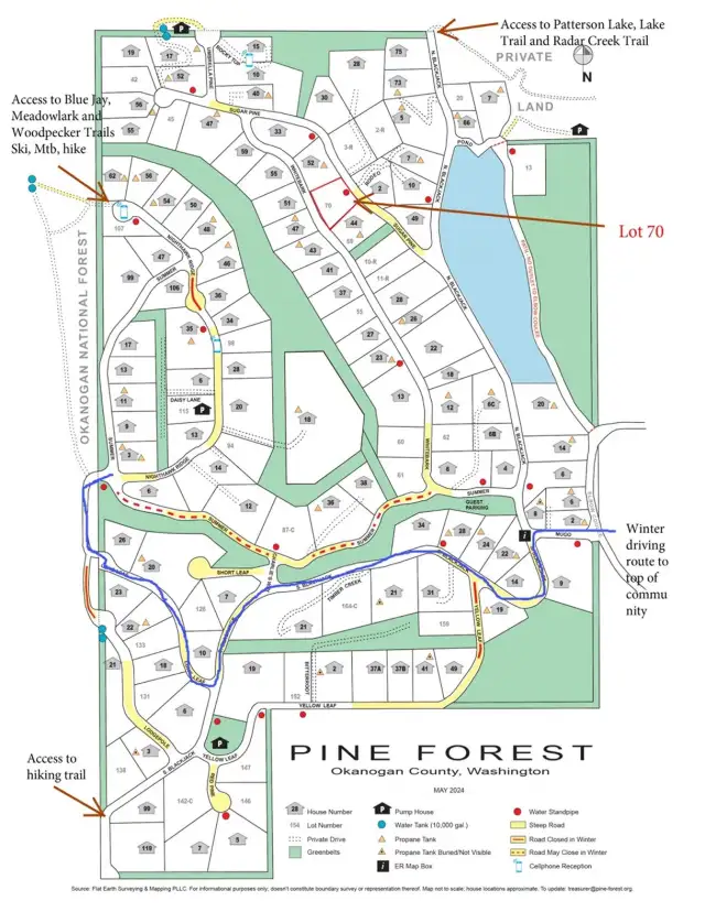 Community map with trail access noted