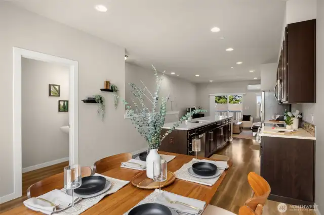 Dining area separate from living room