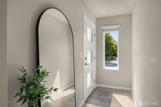 Spacious entry with lots of light