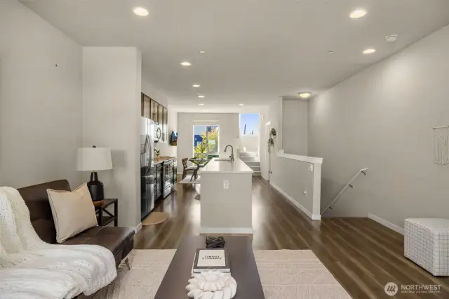 Living room and kitchen