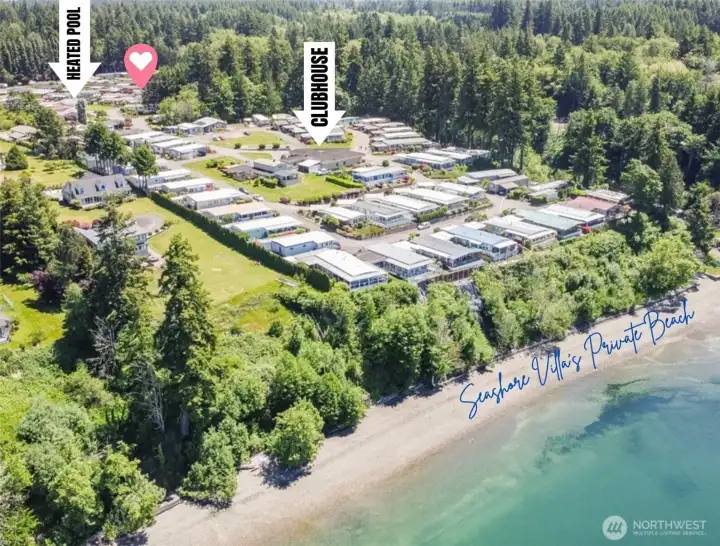 Residents can take advantage of the use of the Clubhouse, heated pool and approx 120 feet of private beach!