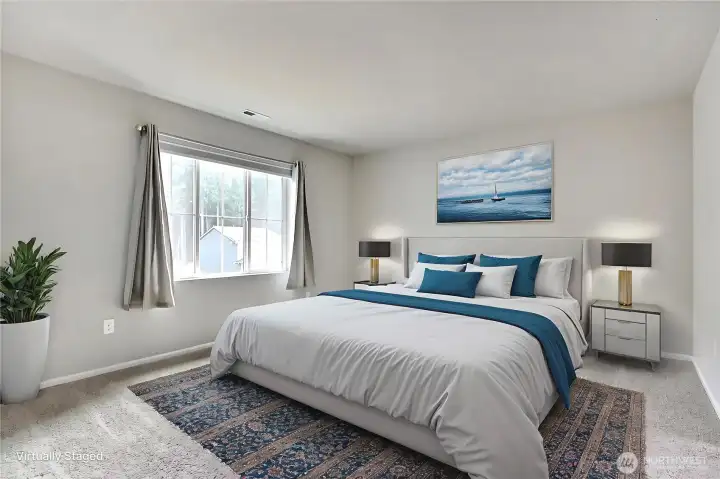 Upstairs primary bedroom, nice in size. ***Virtually Staged***