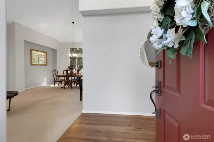 Formal living room and dining room are off to the left.