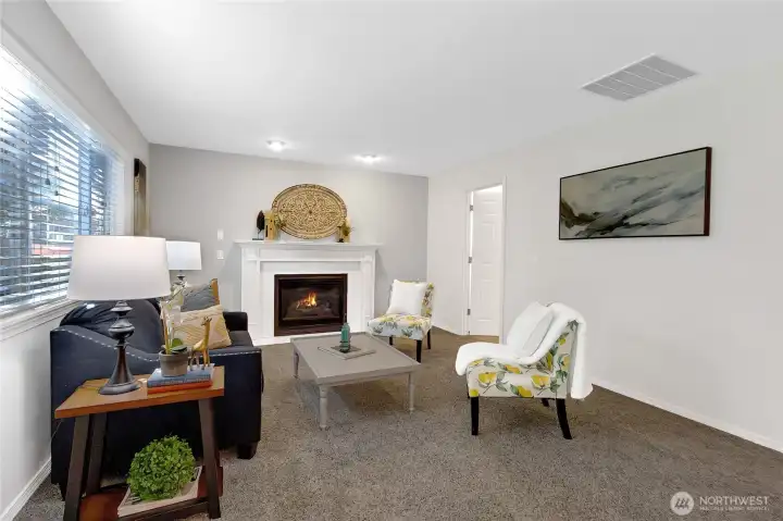 Family room off kitchen and the back of the house.