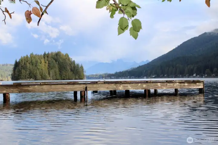 View of dock from private beach.