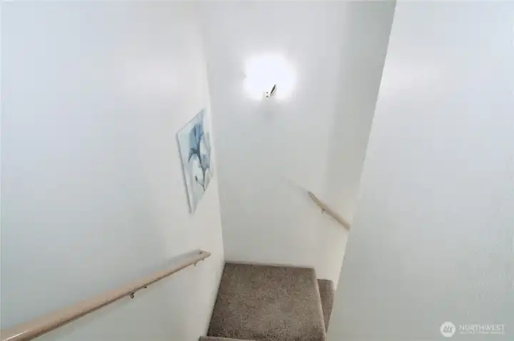 Stairway to 2 Car Garage - Lower Level