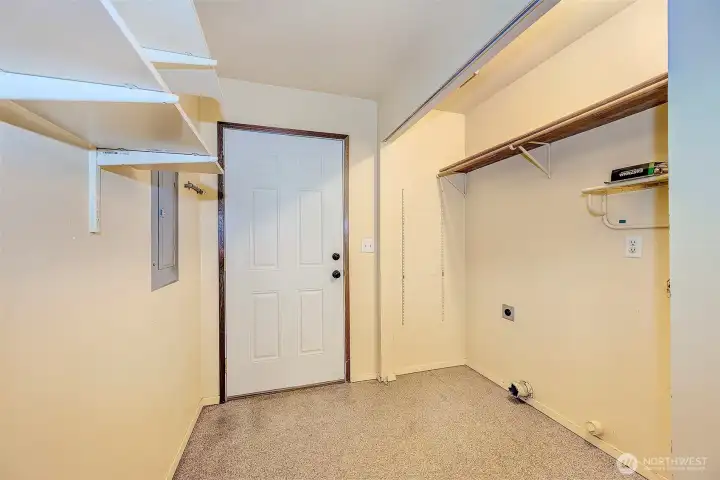 Laundry Room with Door to the Back of the House