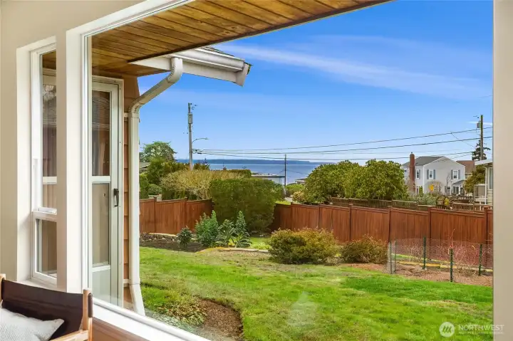 View of Puget Sound from kitchen window
