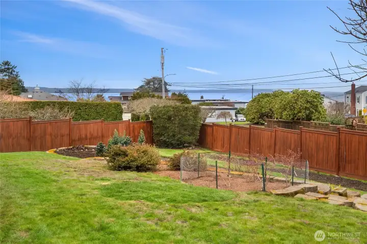Fully fenced backyard