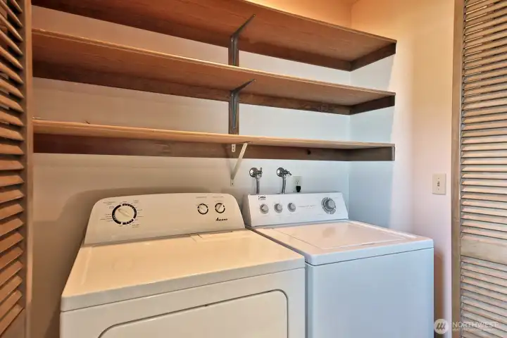 Utility with shelves