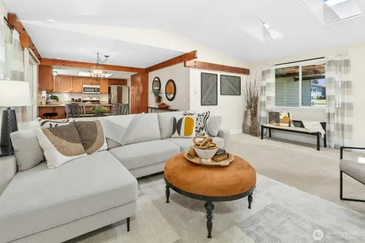 Living room is open to the dining room.